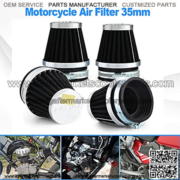 Motorcycle Air Filter 4pcs Universal Air Pod Filters for Honda Yamaha Suzuki Kawasaki ATV Scooter (35mm)??,6% coupon applied at checkout,with coupon