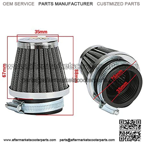 Motorcycle Air Filter 4pcs Universal Air Pod Filters for Honda Yamaha Suzuki Kawasaki ATV Scooter (35mm)??,6% coupon applied at checkout,with coupon - Image 3