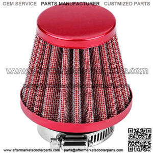 Motorcycle 38mm Air Filter Fuel Cleaner for 49cc 50cc 70cc 90cc 110cc 125cc 150cc 200cc ATV Quad Dirt Pit Bike Gy6 Scooter Go Kart (1pc, Red)