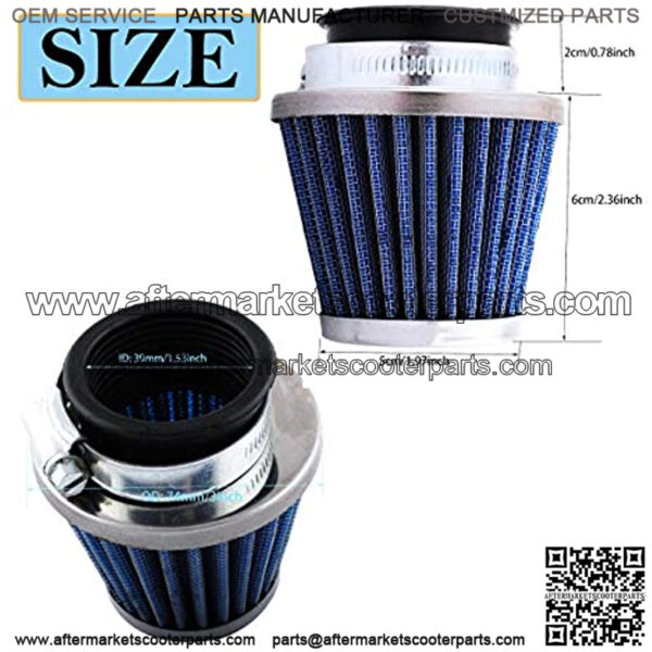 Poweka 00084 Blue New 39mm Air Filter Gy6 Moped Scooter ATV Dirt Bike Motorcycle 50cc 110cc 125cc 150cc 200cc - Image 2