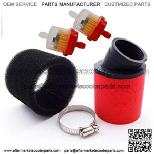 Motorcycle Racing 48mm Bent Foam Air Filter + Fuel Cleaner Filter For Pit Pro Dirt Trail Motor Bike GY6 Moped Scooter ATV Quad Motocross