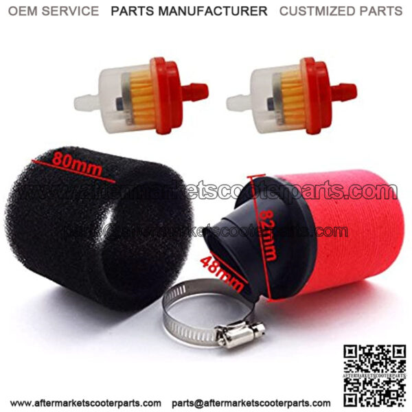 Motorcycle Racing 48mm Bent Foam Air Filter + Fuel Cleaner Filter For Pit Pro Dirt Trail Motor Bike GY6 Moped Scooter ATV Quad Motocross - Image 3