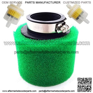 Pit Dirt Bike Green 45mm Air Filter + Fuel Filter Cleaner For 125cc 140cc 150cc Engine Carburetor ATV Quad Motorcycle Go Kart Scooter