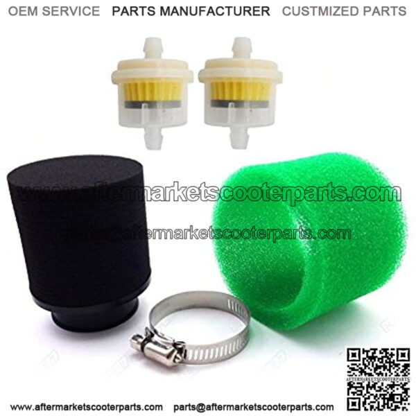 Pit Dirt Bike Green 45mm Air Filter + Fuel Filter Cleaner For 125cc 140cc 150cc Engine Carburetor ATV Quad Motorcycle Go Kart Scooter - Image 2