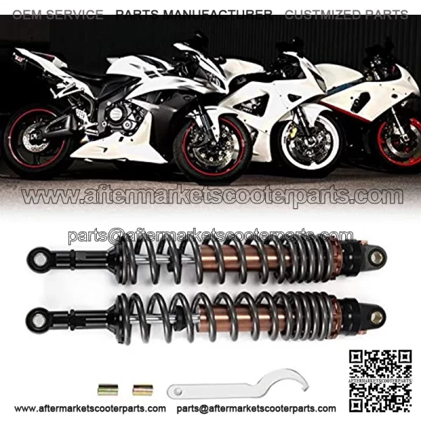 2Pcs Rear Air Shock Absorbers Suspension 420mm Rear ATV Quad Scooter Accessory Motor Motorcycle Air Damping Adjustable Dir Suspension Pocket Bike Motorcycle Shock Absorber - Image 3