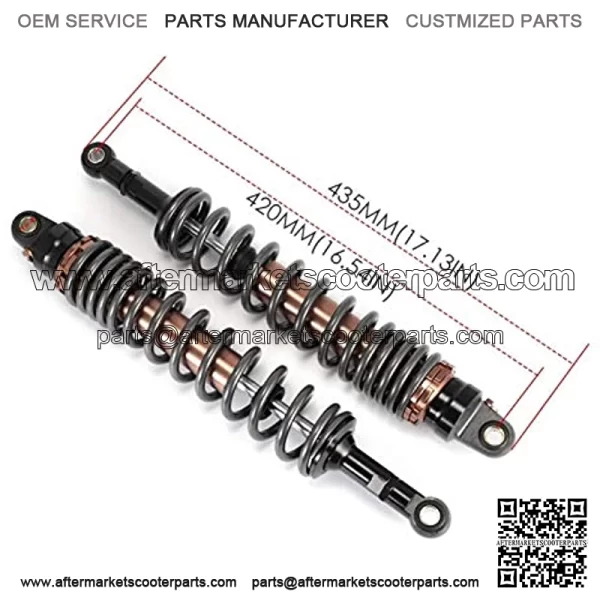 2Pcs Rear Air Shock Absorbers Suspension 420mm Rear ATV Quad Scooter Accessory Motor Motorcycle Air Damping Adjustable Dir Suspension Pocket Bike Motorcycle Shock Absorber - Image 4