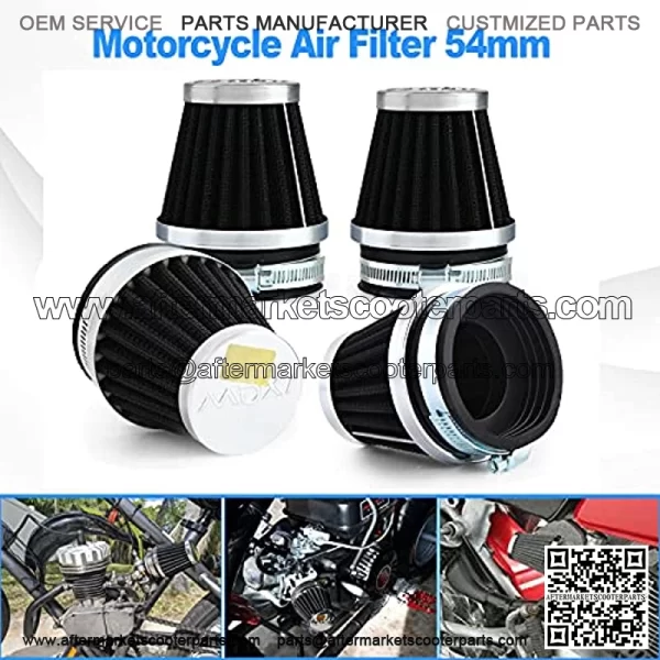 OXMART Motorcycle Air Filter 4pcs Universal Air Pod Filters for Honda Yamaha Suzuki Kawasaki ATV Scooter (54mm)