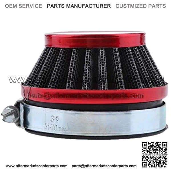 Motorcycle Pod Air Filter Cleaner Fit for ATV Dirt Pocket Bike (58mm Red) - Image 2