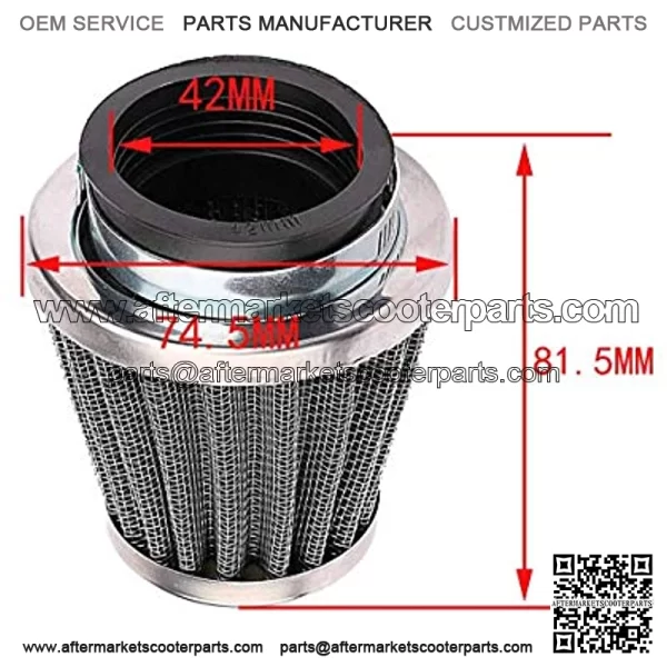 New 42MM Air Filter (2pcs) for Honda Kawasaki Suzuki Yamaha Bike 250cc ATVs Quad Dirt Pit Bikes GY6 125cc 150cc Scooter Moped Howhit 150cc Yerf dog Go Kart - Image 2